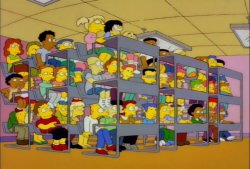 Crowded Simpsons classroom Meme Template