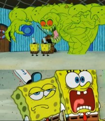 two spongebobs monster Meme Template