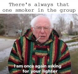 Bernie Sanders That One Smoker In The Group Meme Template