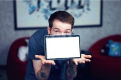 DanTDM tablet thing that you can write words on it, so funny Meme Template