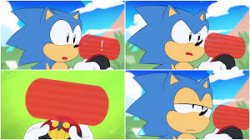Sonic doesn't care about the dumb message Meme Template