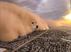 Coronavirus Sand Storm Over City Meme Template