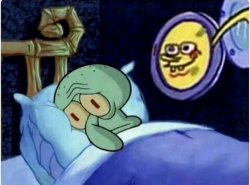 Squidward can't sleep Meme Template