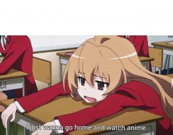 I just wanna go home and watch anime Meme Template