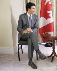 Trudeau sits like a girl Meme Template