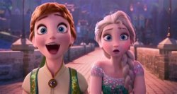 Happy Anna and Worried Elsa Meme Template