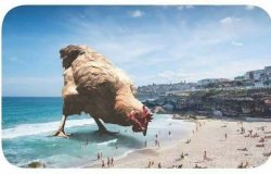 Invasion of the 100 foot chicken Meme Template