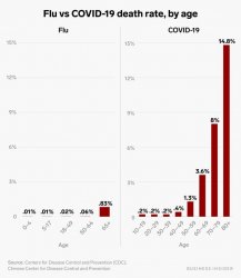 COVID-19 vs. seasonal flu death rates Meme Template