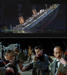 Titanic sinking, violinists Meme Template