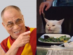 Dalai Lama, Lord SmudgeCat, Mutual Appreciation Society (HD) Meme Template