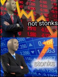 Not stonks and stonks Meme Template