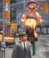 Mario riding over a dude Meme Template