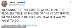 Trump tweet covid-19 cure problem Meme Template