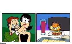 John yelling at Garfield Meme Template