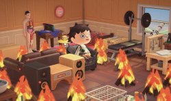 Animal Crossing This Is Fine Meme Template