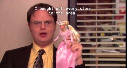 The Office:Dwight: "I bought out every store in the area"(S5E11) Meme Template