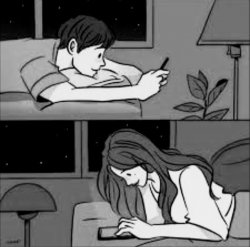 Boy And Girl Texting In Bed Meme Template