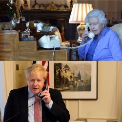 Boris Johnson and the Queen Meme Template