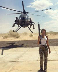Sexy Woman Helicopter Gun Meme Template