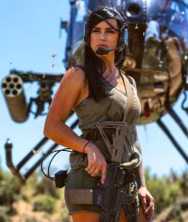 sexy woman Helicopter Gun Meme Template