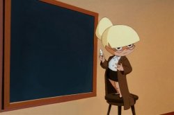 What did she write on the chalkboard? Meme Template