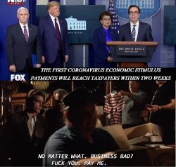 Trump And Mnuchin COVID 19 Stimulus Checks Meme Template