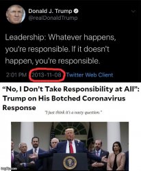 Trump refuses to take responsibility Meme Template