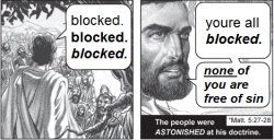 blocked. none of you are free of sin Meme Template