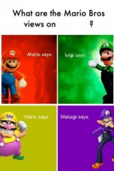 Mario and Wario bros views Meme Template