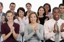 Stock image of people clapping Meme Template