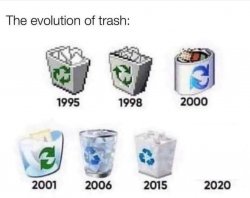 The evolution of trash Meme Template