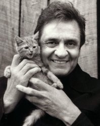 Johnny Cash with a cat Meme Template