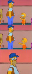 Lisa claps for Homer Simpson truck driver Meme Template