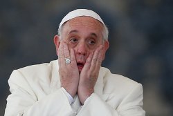 Pope shocked scared Meme Template