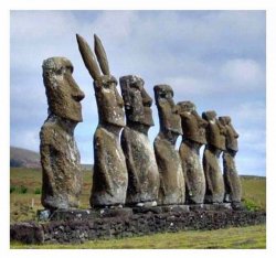 Easter Island Bunny Meme Template