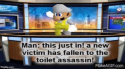 a new victim has fallan to the toilet assassin Meme Template