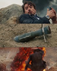 Stark blows himself up Meme Template