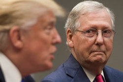 McConnell hates Trump, gives him the stinkeye Meme Template