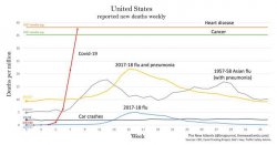 Coronavirus rate vs. flu, hearth & cancer deaths Meme Template