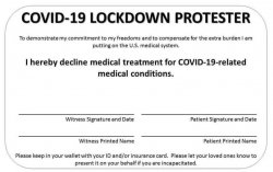 COVID Lockdown Protester Card Meme Template