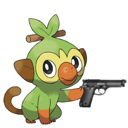 Grookey w/ a gun Meme Template