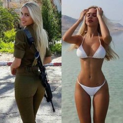 Soldier bikini babe blonde Meme Template
