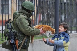 Russian Soldier Gives Cat Meme Template