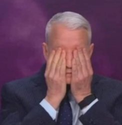 Anderson Cooper double facepalm Meme Template