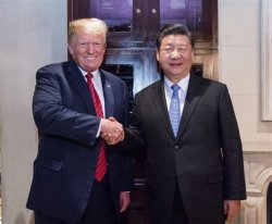 Trump and Xi - soft on China because Trump owes them millions Meme Template