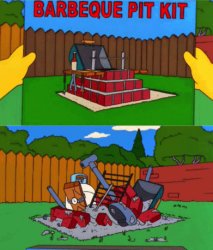 Homer's Barbeque Pit Kit Meme Template