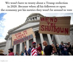 No Trump Reelection Reopening The Economy Protest Meme Template