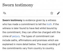 Sworn testimony Meme Template