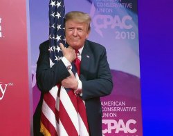 Trump flag hug Meme Template