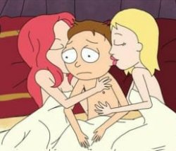 Sad morty with two girls Meme Template